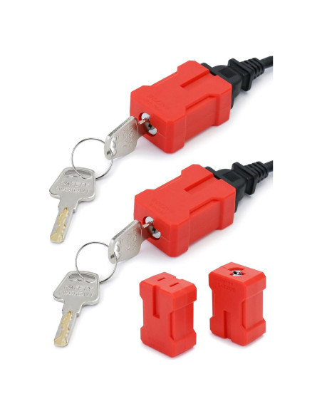 Bloqueo de Enchufe QWORK con Llave - Paquete de 4 Unidades