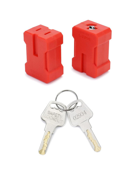 Bloqueo de Enchufe QWORK con Llave - Paquete de 4 Unidades