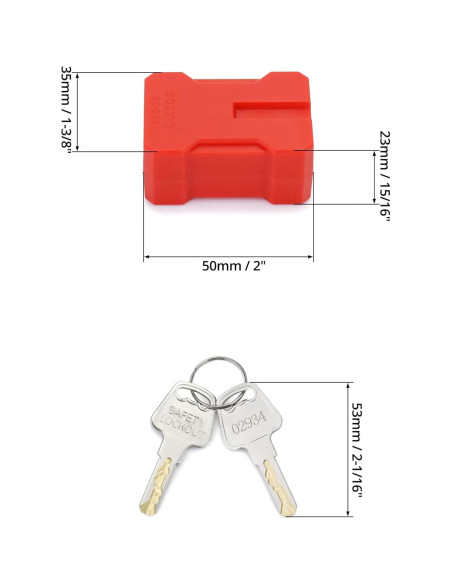Bloqueo de Enchufe QWORK con Llave - Paquete de 4 Unidades