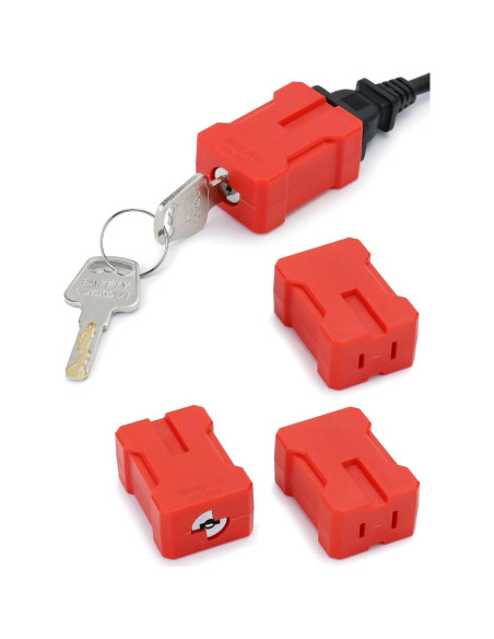 Bloqueo de Enchufe QWORK con Llave - Paquete de 4 Unidades