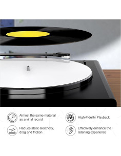 Alfombrilla de Tocadiscos Acrílica 12" Blanca - Mejora Sonido 2