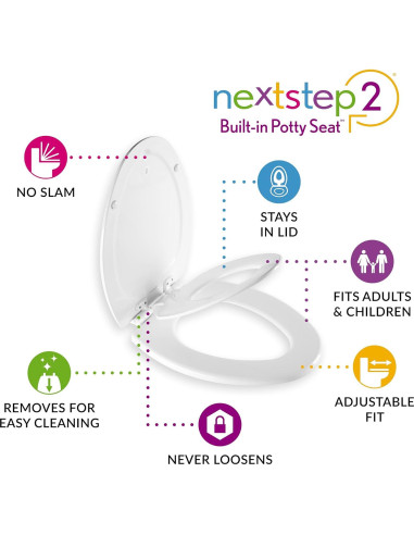 Asiento de Inodoro Mayfair Elongado con Entrenador Infantil Galleta