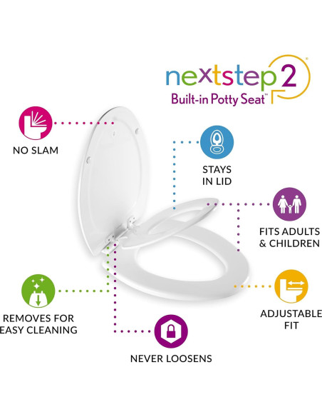 Asiento de Inodoro Mayfair Elongado con Entrenador Infantil Galleta