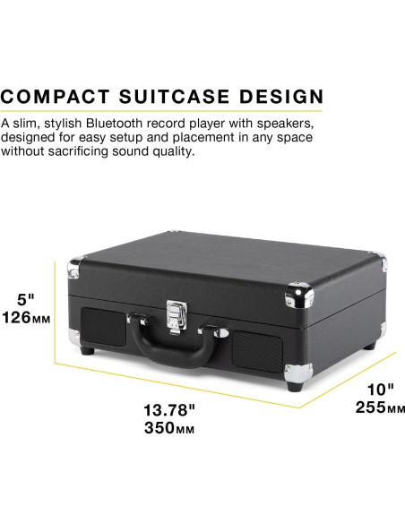 Reproductor de Discos Victrola Journey II Bluetooth Negro