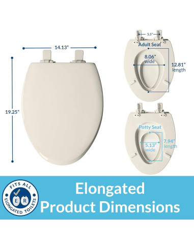 Asiento de Inodoro Mayfair Elongado con Entrenador Infantil Galleta