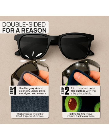 Paños de limpieza de gafas Quick Cloth Microfibra 5x7 cm Aguacate