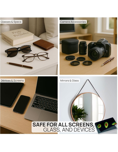 Paños de limpieza de gafas Quick Cloth Microfibra 5x7 cm Aguacate