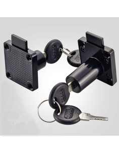 Cerradura de Cajón Junrbx para Gabinete 2 PCS 19 mm Negro 2