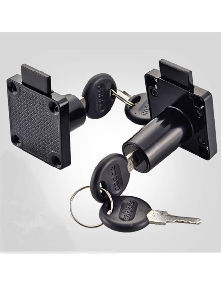 Cerradura de Cajón Junrbx para Gabinete 2 PCS 19 mm Negro