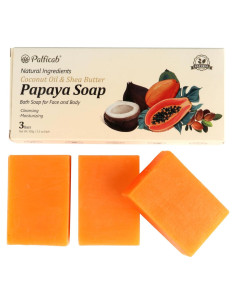 Jabón Natural Exfoliante PALFICAB 3 Barras 99g Papaya Coco