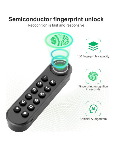 Cerradura de Gabinete MYPIN con Huella Dactilar y USB