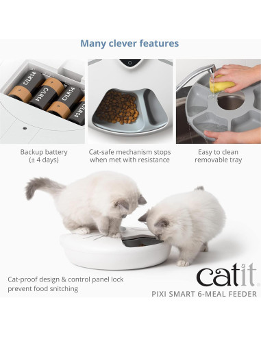 Alimentador Inteligente Catit PIXI 6 Comidas Programable Blanco