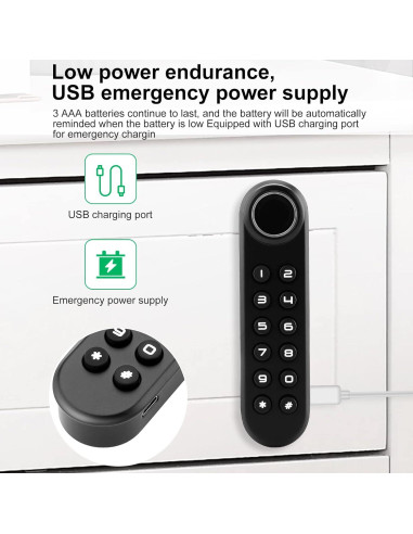 Cerradura de Gabinete MYPIN con Huella Dactilar y USB