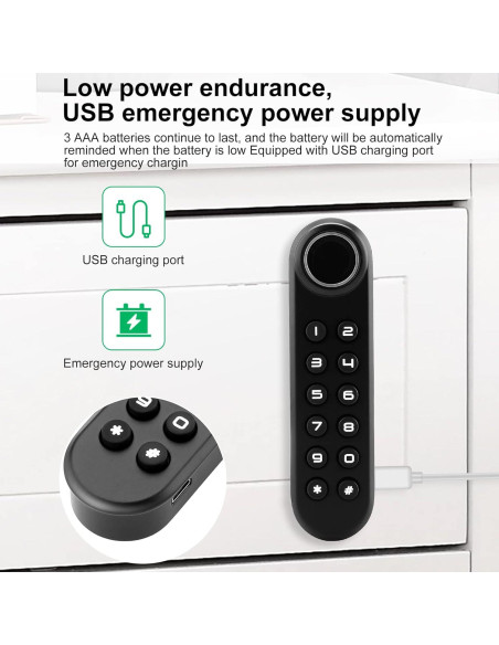 Cerradura de Gabinete MYPIN con Huella Dactilar y USB