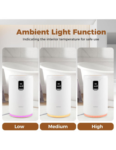 Calentador de Toallas COSTWAY 20L con Luz RGB y Temporizador