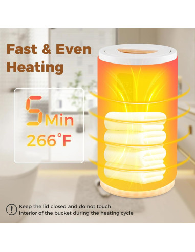 Calentador de Toallas COSTWAY 20L con Luz RGB y Temporizador