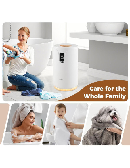 Calentador de Toallas COSTWAY 20L con Luz RGB y Temporizador