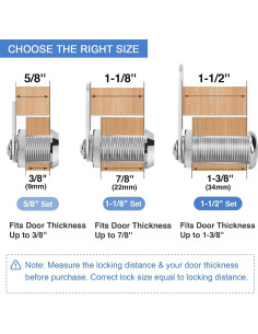 Cerradura de Gabinete Cylinnda con Llave Igual - 2 Paquetes 40mm 2
