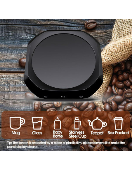 Calentador de Tazas Inteligente MXMZHXU 40W Negro con Temporizador