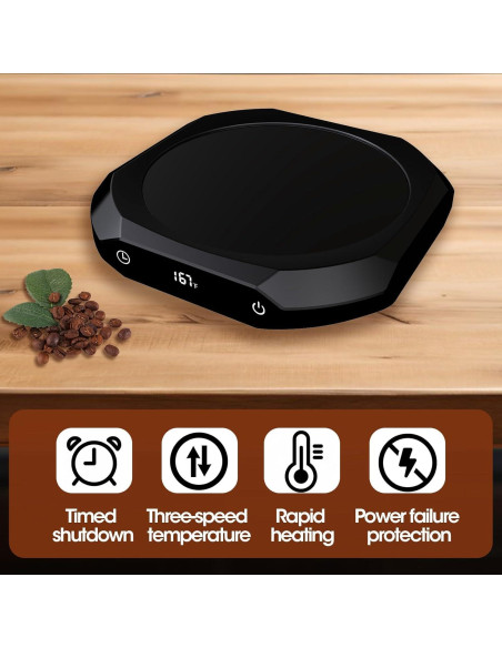 Calentador de Tazas Inteligente MXMZHXU 40W Negro con Temporizador