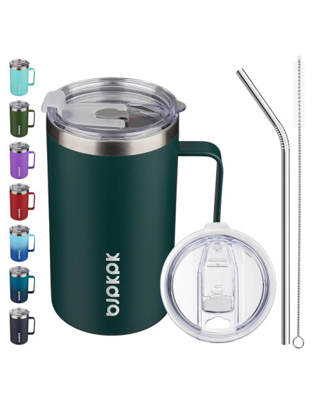 Taza de Café Aislada BJPKPK 740ml Acero Inoxidable Verde Militar