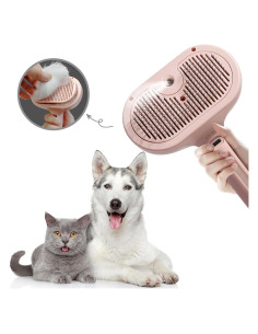 Cepillo de Vapor para Mascotas Akihatorii - Autolimpiante Rosa