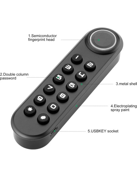 Cerradura de Gabinete MYPIN con Huella Dactilar y USB