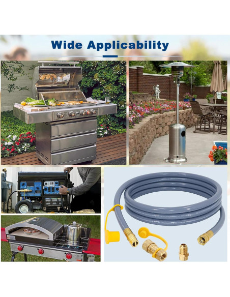 Manguera de Gas Natural 12 Pies 1/2" ID SUMNEW con Conector Rápido