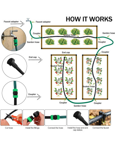 Sistema de Riego por Goteo Oscorna 15.24m + 7.62m Manguera