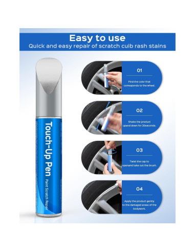 Lápiz de Pintura Reparación Arañazos Ruedas Ford Plata Cristal