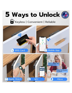 Cerradura Inteligente Bluetooth RFID Anweller HJ-F5BC - Negro 2