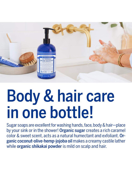 Jabón Orgánico Dr. Bronner's Menta 340 g - Vegano y Sostenible