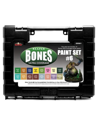 Set de Pintura Acrílica Reaper 09981 - Cobertura Ultra Huesos 16 Colores