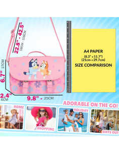 Bolso Bandolera Bluey para Niñas Rosa 25x17x6 cm 2
