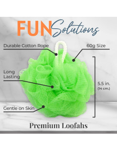 Esponja de Baño Loofah Premium 3 Pack 60g - Suave y Colorida 2
