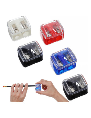 5 Piezas Sacapuntas Doble Uso Tyqour para Lápices de Maquillaje