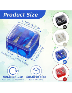 5 Piezas Sacapuntas Doble Uso Tyqour para Lápices de Maquillaje 2