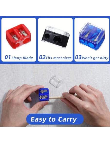 5 Piezas Sacapuntas Doble Uso Tyqour para Lápices de Maquillaje