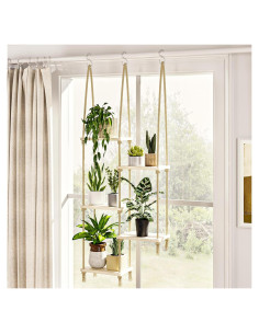 Estante Colgante para Plantas Bamworld 5 Estantes Boho Madera