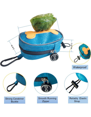 Soporte para bolsas de excremento de perro DOOMANLOAD Azul