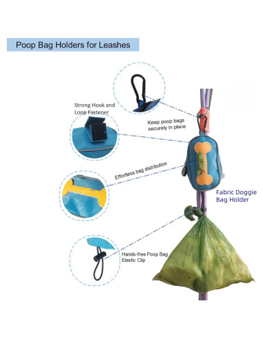 Soporte para bolsas de excremento de perro DOOMANLOAD Azul