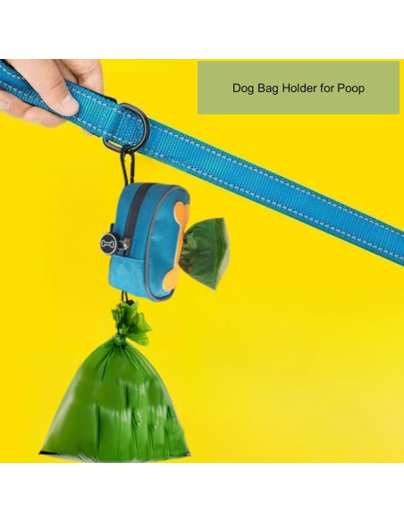 Soporte para bolsas de excremento de perro DOOMANLOAD Azul