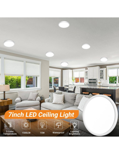 Luz de Techo LED Slochi 4 Pack 15W 1500LM 1.78cm Blanco