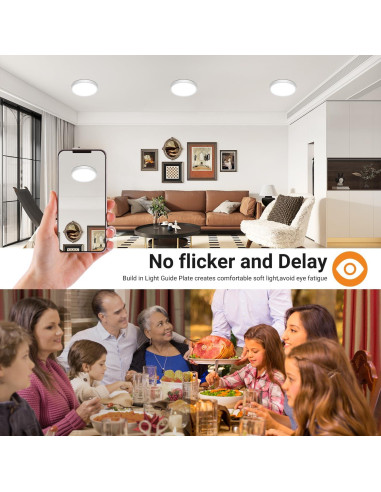 Luz de Techo LED Slochi 4 Pack 15W 1500LM 1.78cm Blanco