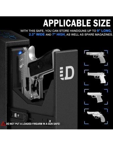Caja Fuerte Biométrica Urban Deco para Pistolas con Acceso Rápido