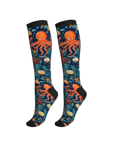 Calcetines de Compresión Unisex 15-20mmHg Soporte para Pantorrilla