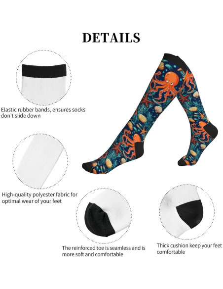 Calcetines de Compresión Unisex 15-20mmHg Soporte para Pantorrilla