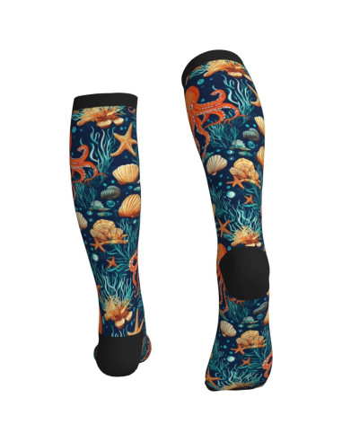 Calcetines de Compresión Unisex 15-20mmHg Soporte para Pantorrilla