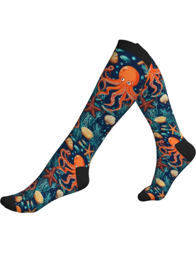 Calcetines de Compresión Unisex 15-20mmHg Soporte para Pantorrilla