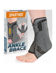 Férula de Tobillo Sparthos Ajustable - Soporte para Lesiones - Gris Grande